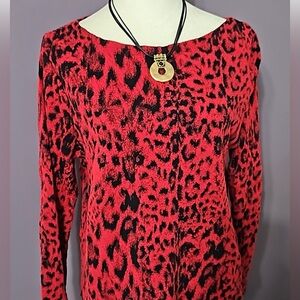 Chico's Leopard Print Sweater (Sz 1)